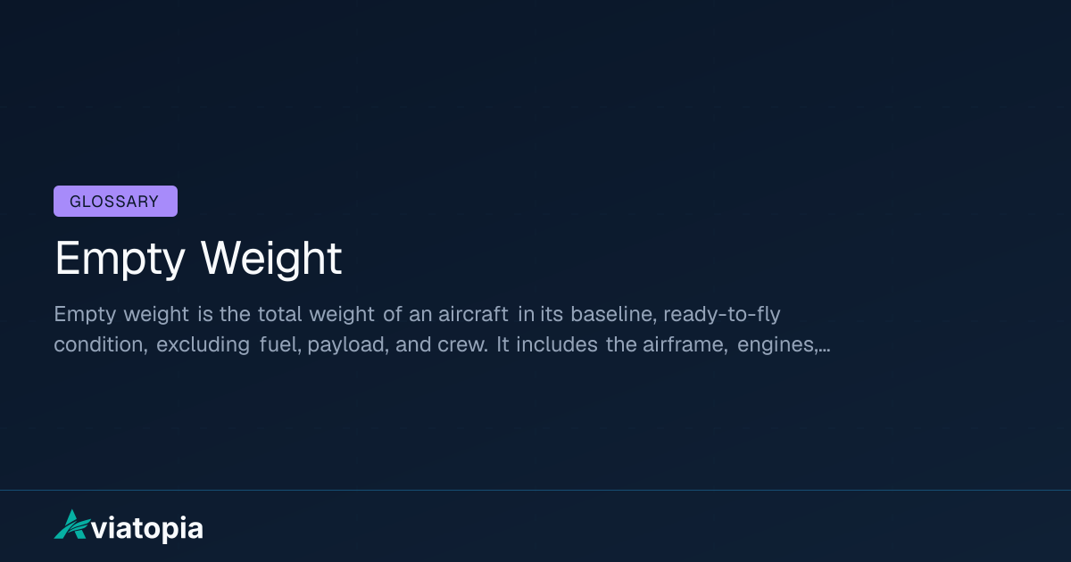 Empty Weight Meaning in Aviation (Definition + Explanation) | Aviatopia