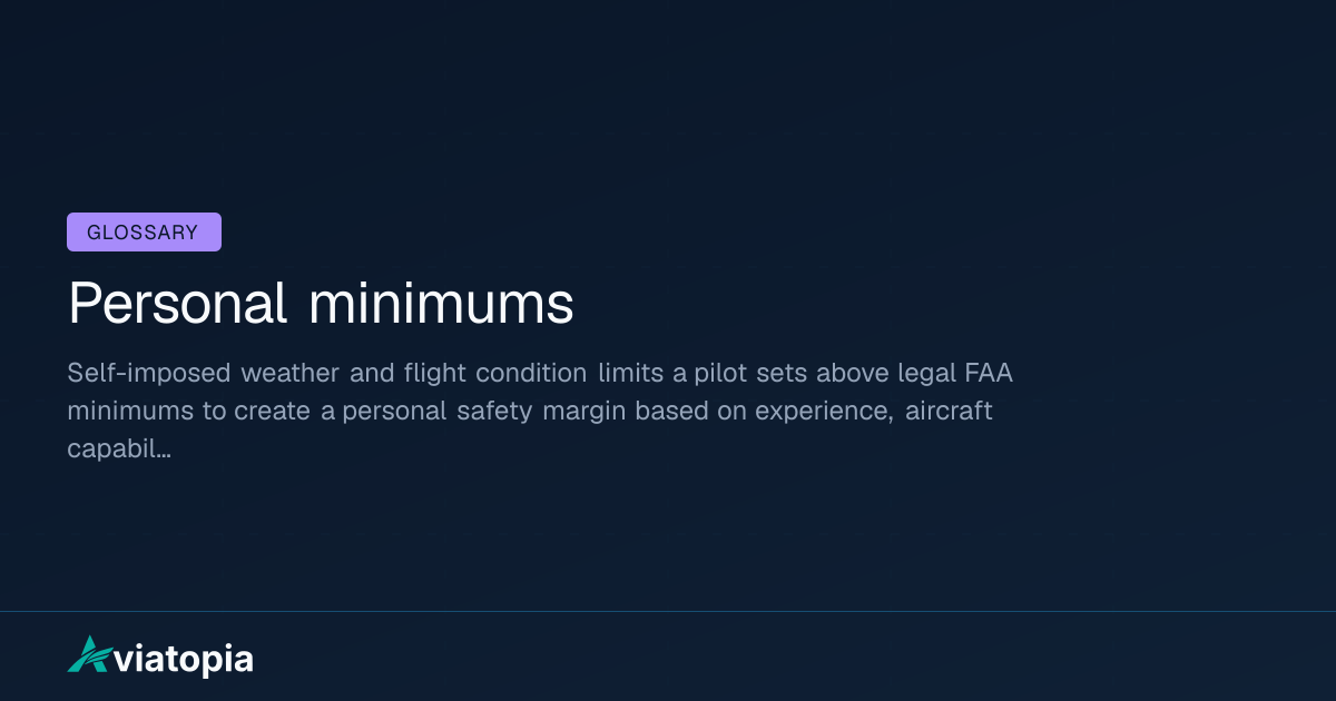 Personal minimums Meaning in Aviation (Definition + Explanation ...
